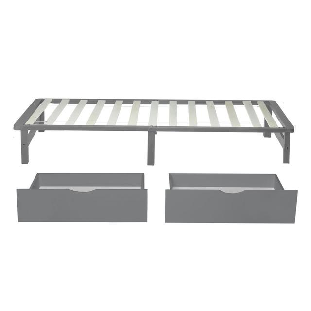 Bed Drawer Set (Set of 2) 17 Stories Colour: Grey on Productcaster.