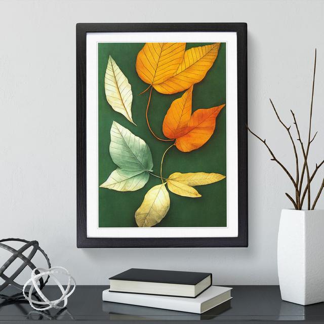 Creative Leaves - Single Picture Frame Painting Marlow Home Co. Frame Colour: Black Framed, Size: 34cm H x 25cm W x 2cm D on Productcaster.