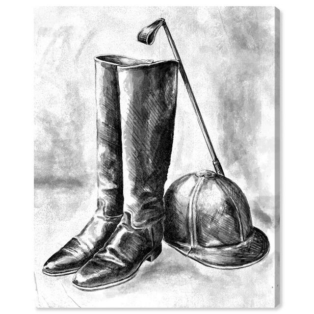 Jockey Still Life - Wrapped Canvas Drawing East Urban Home Size: 114.3 cm H x 91.4 cm W on Productcaster.