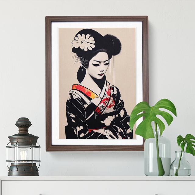 Contemporary Geisha No.2 - Single Picture Frame Print Marlow Home Co. Frame Colour: Walnut, Size: 34cm H x 25cm W x 2cm D on Productcaster.