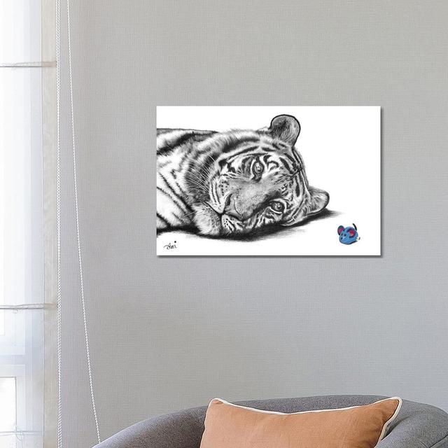 Tiger Mouse by Astra Taylor-Todd - Wrapped Canvas Print Latitude Run Size: 45.72cm H x 66.04cm W x 1.91cm D on Productcaster.