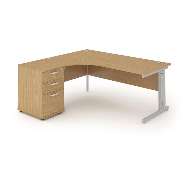 L-Shape Computer Desk Brayden Studio Orientation: Left, Colour: Beech, Size: 73cmH x 180cm W x 163cmD on Productcaster.