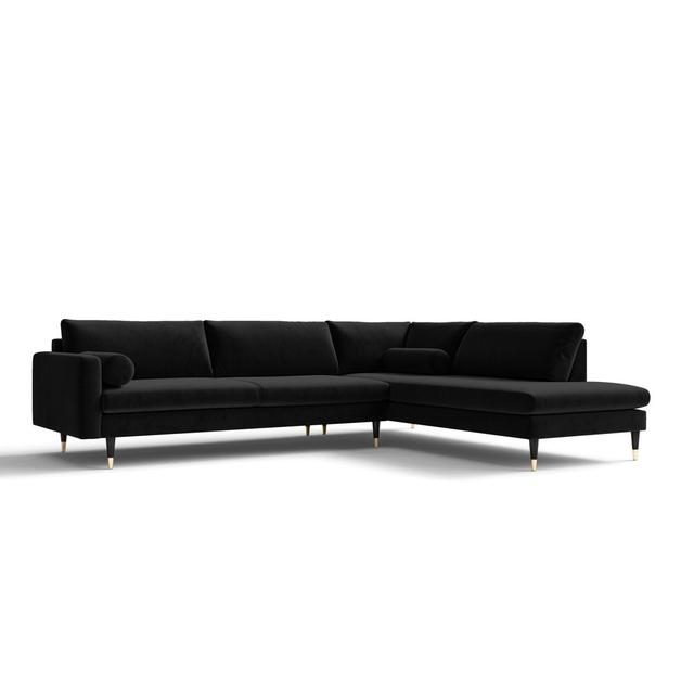 Blondell L-Shape Sofa Left (OPL/2AR) - Black Legs - Opera Bordeaux Fairmont Park Polsterfarbe: Grau, Ausrichtung: Rechts on Productcaster.