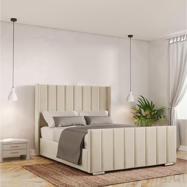 Adeleke Upholstered Storage Bed Fairmont Park Colour: Cream, Size: Single (3') on Productcaster.