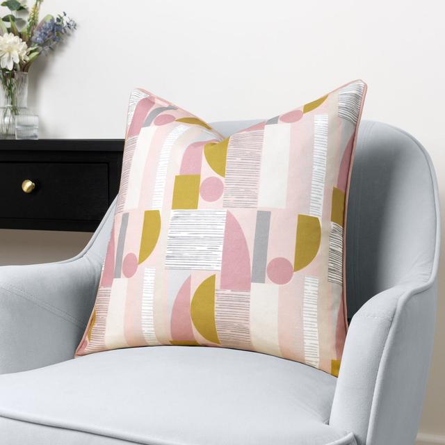 Barcelona Geometric Pink Square Throw Cushion Cover Paoletti on Productcaster.