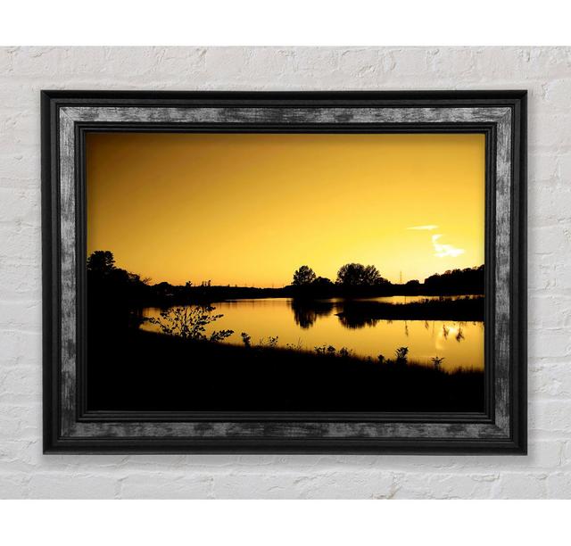 Yellow Peaceful Waters - Single Picture Frame Art Prints Bright Star Size: 84.1cm H x 118.9cm W on Productcaster.