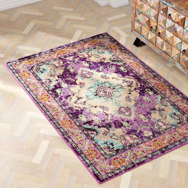 Nistler Violet/Light Blue Rug Mistana Rug Size: Rectangle 200 x 300cm on Productcaster.