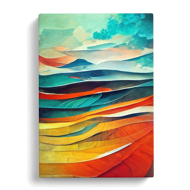 Abstract Mountain Landscape No.3 - Wrapped Canvas Graphic Art Metro Lane Size: 60cm H x 40cm W x 3cm D on Productcaster.