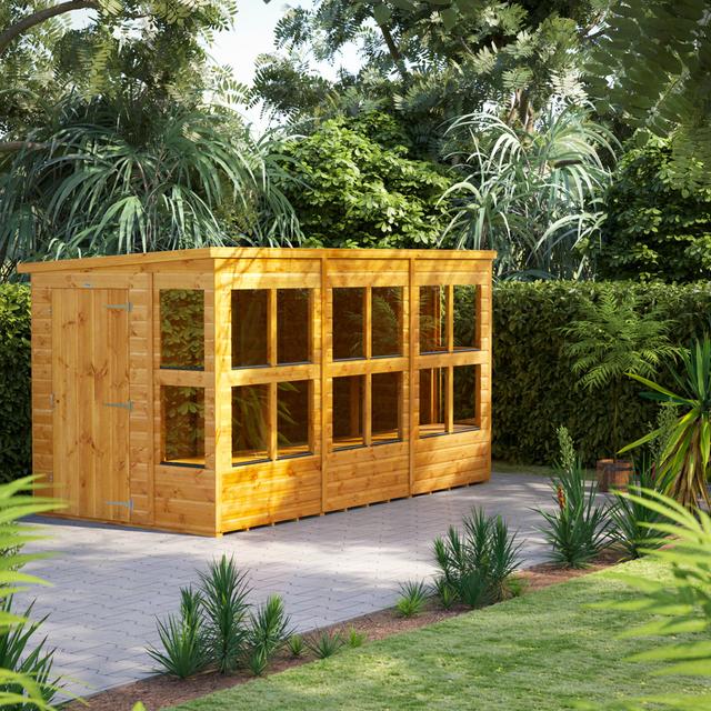 6.3 ft. W x 12.2 ft. D Solid Wood Shiplap Pent Garden Shed POWERSHEDS on Productcaster.