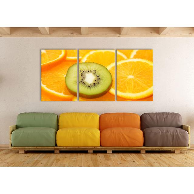 Kiwi and Orange Slices 3-Piece Photograph Set on Canvas East Urban Home Size: 100 cm H x 210 cm W on Productcaster.