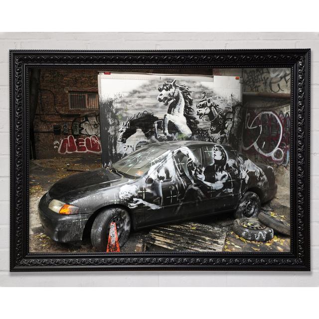 Car Graffiti Williston Forge Size: 42cm H x 59.7cm W x 3cm D, Format: Charlotte Black Framed Paper on Productcaster.