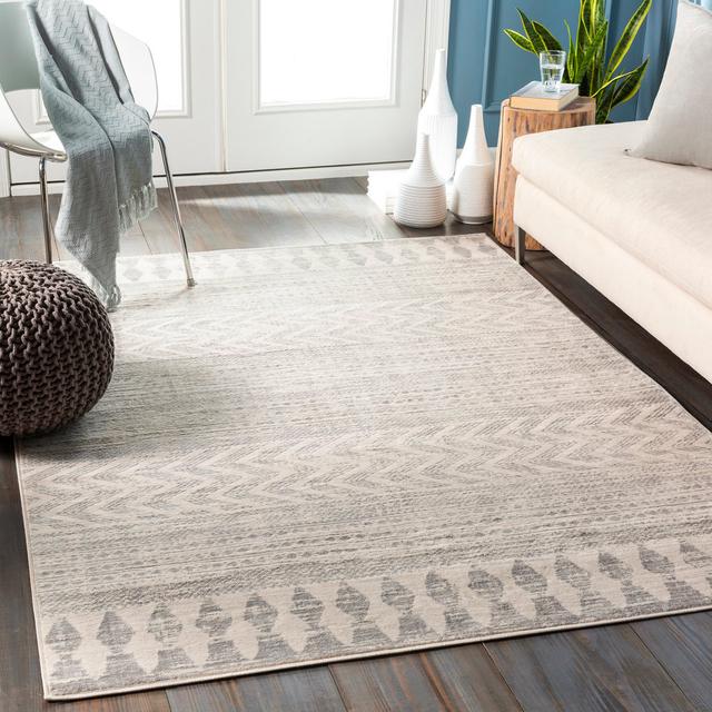 Grey/Off-White Rug Mistana Rug Size: Runner 80cm x 220cm on Productcaster.