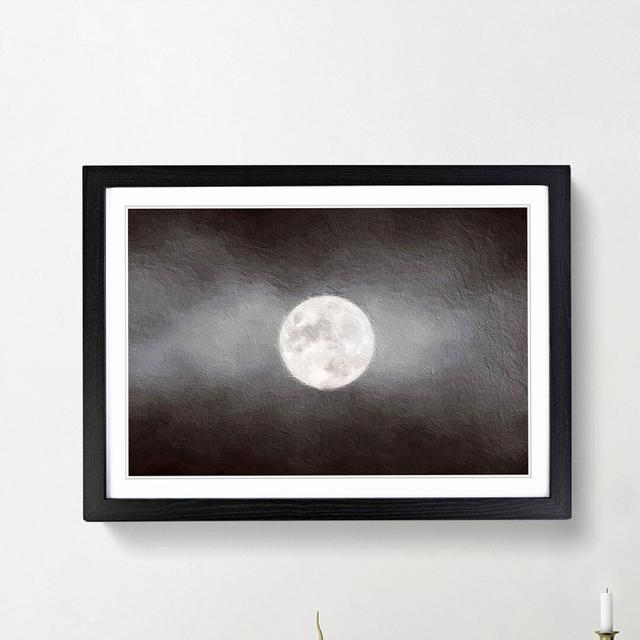 Full Moon at Dusk - Picture Frame Painting Print East Urban Home Size: 36cm H x 48cm W x 2cm D, Frame Option: Black Framed on Productcaster.