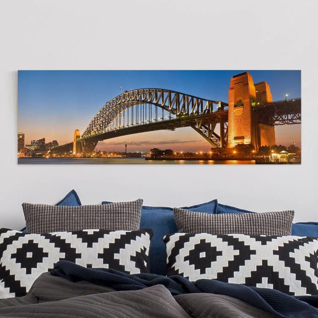 Harbor Bridge in Sydney - Wrapped Canvas Graphic Art Ebern Designs Size: 50cm H x 150cm W on Productcaster.