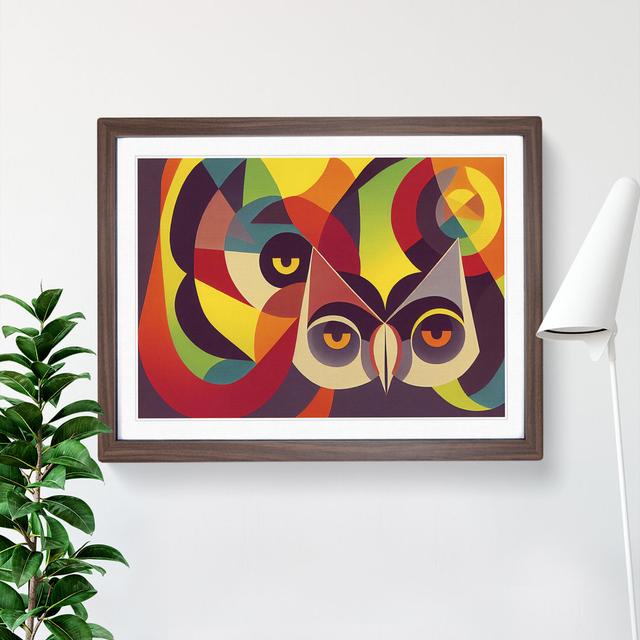 Owl Abstract Vol.2 - Picture Frame Graphic Art 17 Stories Size: 46cm H x 64cm W x 2cm D, Frame Colour: Walnut on Productcaster.