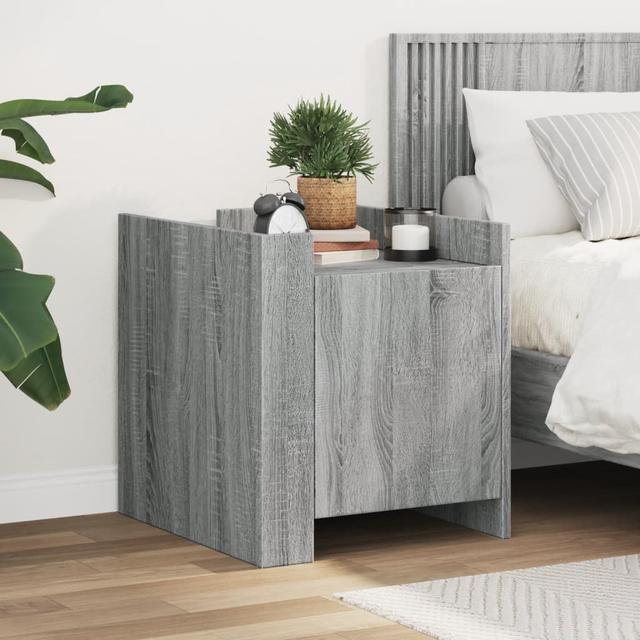 17 Stories Bedside Cabinet 45X50x50 Cm Engineered Wood 17 Stories Colour: Grey Sonoma on Productcaster.