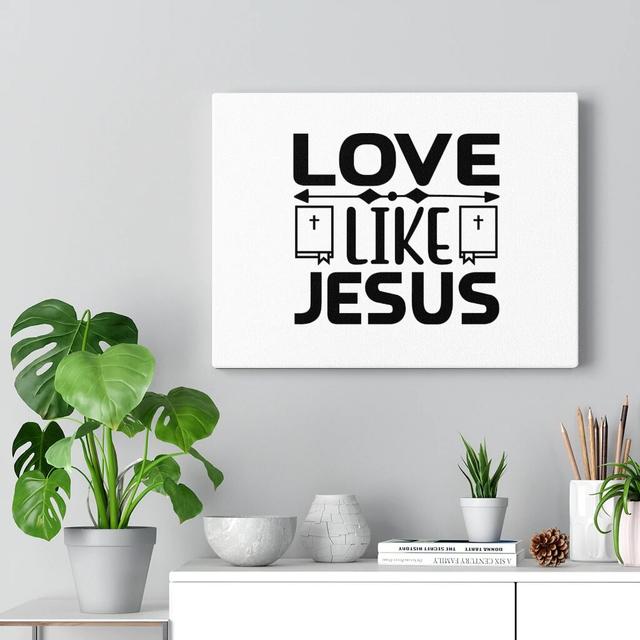 Love Like Jesus - Wrapped Canvas Print Blue Elephant Size: 46cm H x 61cm W on Productcaster.