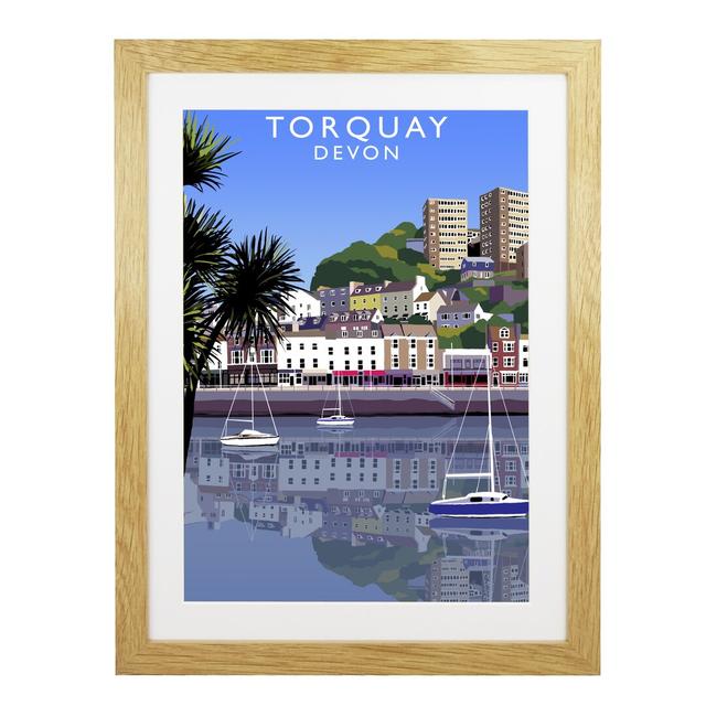 'Torquay 2' Graphic Art East Urban Home Format: Oak Wood Frame, Size: 43.5 cm H x 33.5 cm W x 2.2 cm D on Productcaster.