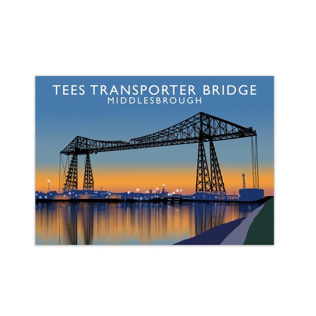 Tees Transporter Bridge Middlesbrough - Graphic Art Print on Paper 17 Stories Size: 42 cm H x 594 cm W on Productcaster.