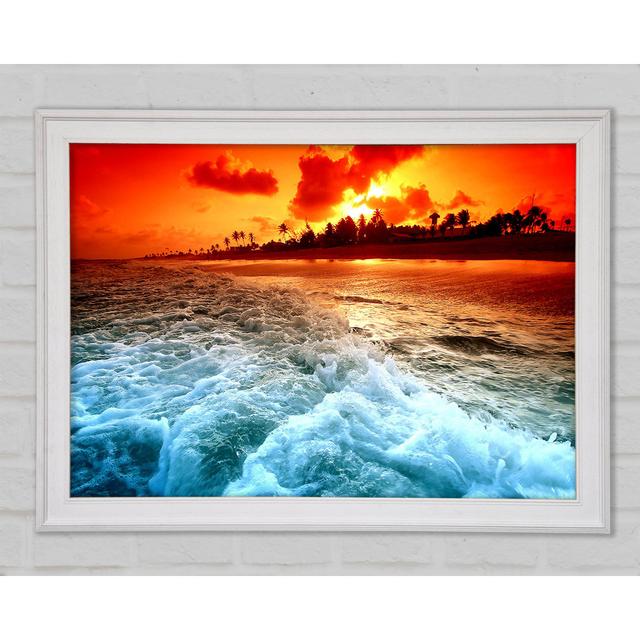 Tropical Beach Sunset - Single Picture Frame Art Prints Bright Star Size: 21cm H x 29.7cm W x 1.5cm D on Productcaster.