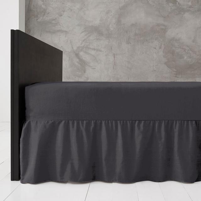 Israelle Bed Skirt 144 Bed Valance 17 Stories Colour: Charcoal, Size: Double (4'6) on Productcaster.