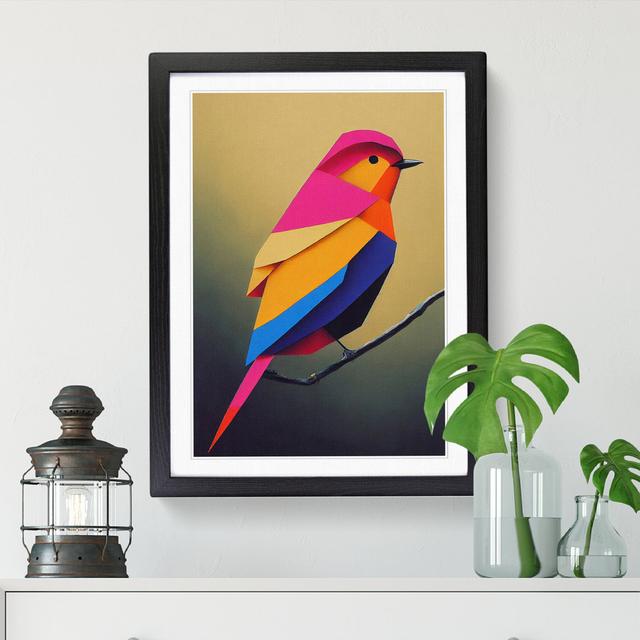 Adagio Robin Bird Painting Hypreprism - Picture Frame Graphic Art Marlow Home Co. Size: 34cm H x 25cm W x 2cm D, Frame Colour: Oak on Productcaster.