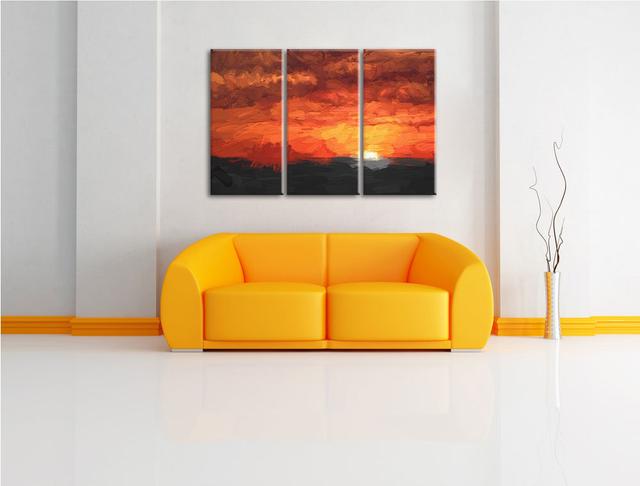 3-tlg. Leinwandbilder-Set „Wunderschöner Romantischer Sonnenaufgang“, Kunstdruck East Urban Home on Productcaster.