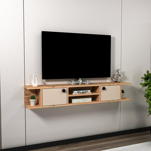 TV-Regal für TVs bis zu 60" ModernMoments Farbe: Atlantik-Kiefer/Beige on Productcaster.