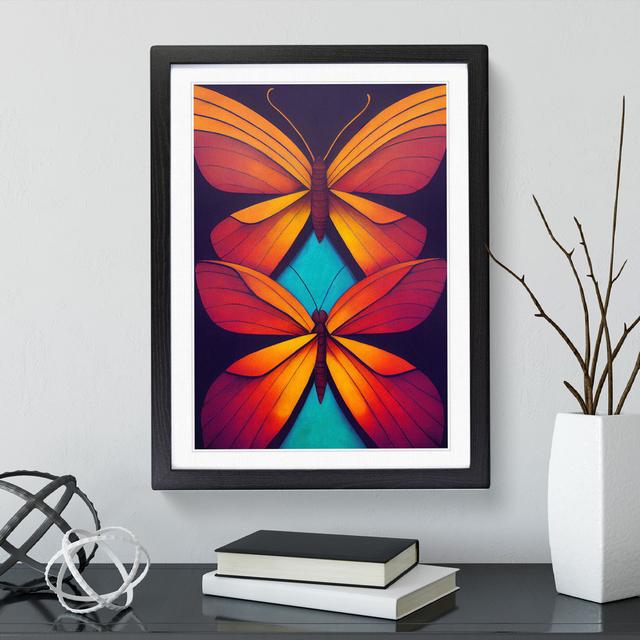 Miraculous Butterflies - Picture Frame Graphic Art Brambly Cottage Frame Colour: Black, Size: 64cm H x 46cm W x 2cm D on Productcaster.