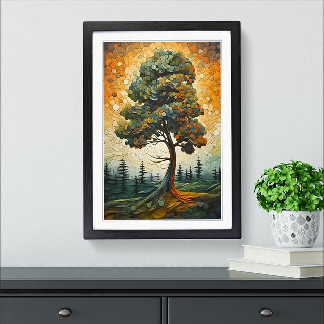 Pine Tree Orphism No.2 - Single Picture Frame Print on Wood Alpen Home Format: Black Framed, Size: 34cm H x 25cm W x 2cm D on Productcaster.