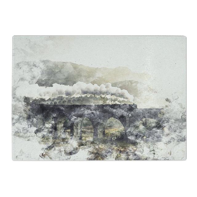 Tempered Glass Steam Train over Glenfinnan Viaduct Chopping Board East Urban Home Size: 28.5 cm x 39 cm on Productcaster.