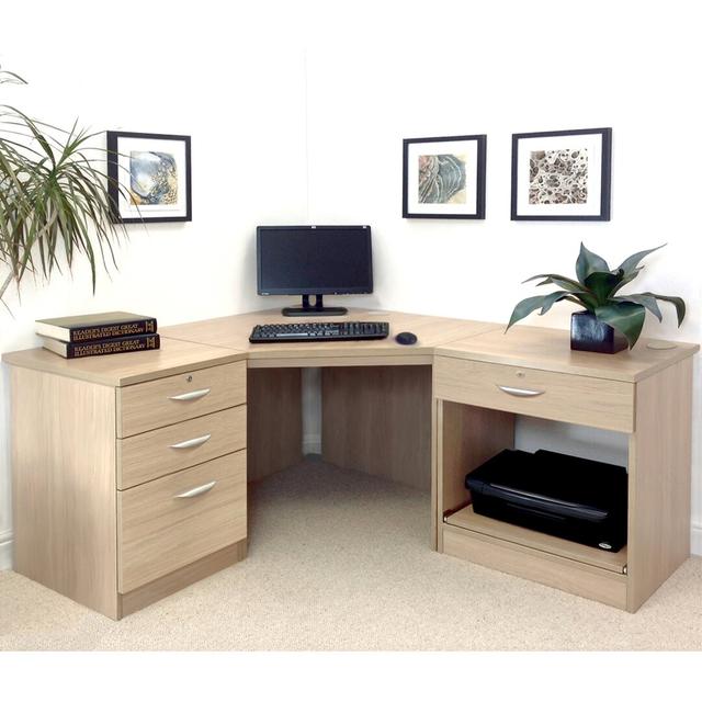 Brelyn Corner Executive Desk Ebern Designs Colour: Sandstone on Productcaster.