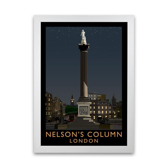 Nelson's Column London At Night by Richard O'Neill - Single Picture Frame Print 17 Stories Frame Option: White Grain, Size: 42 cm H x 29.7 cm W on Productcaster.