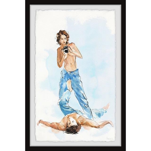 'Couple Matching Jeans' by Parvez Taj Framed Painting Print East Urban Home Size: 45 cm H x 38 cm W on Productcaster.