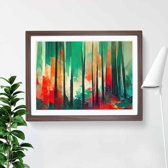 Abstract Forest Arty Vol.1 - Single Picture Frame Painting Metro Lane Size: 46cm H x 64cm W x 2cm D, Frame Colour: Walnut on Productcaster.