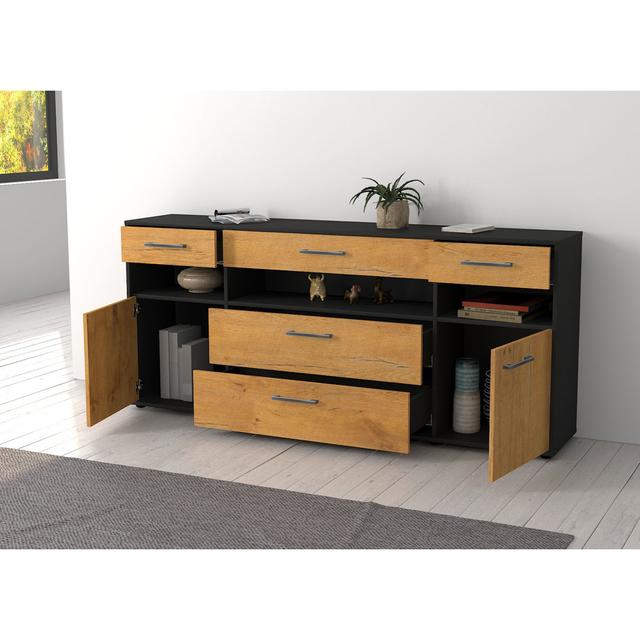 Lingerfelt 180cm Wide 5 Drawer Sideboard 17 Stories Colour: Bordeaux/Anthracite on Productcaster.