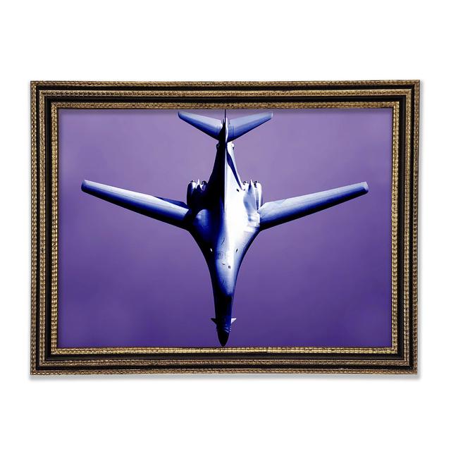 Fighter Plane Purple Skies - Single Picture Frame Art Prints Ebern Designs Size: 42cm H x 59.7cm W x 3cm D on Productcaster.