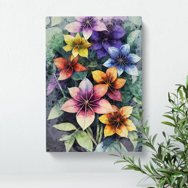 Watercolour Flowers No.4 - Wrapped Canvas Painting Marlow Home Co. Size: 60cm H x 40cm W x 3cm D on Productcaster.