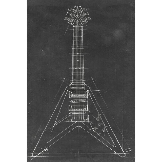 Electric Guitar Blueprint I Williston Forge Size: 76cm H x 51cm W on Productcaster.