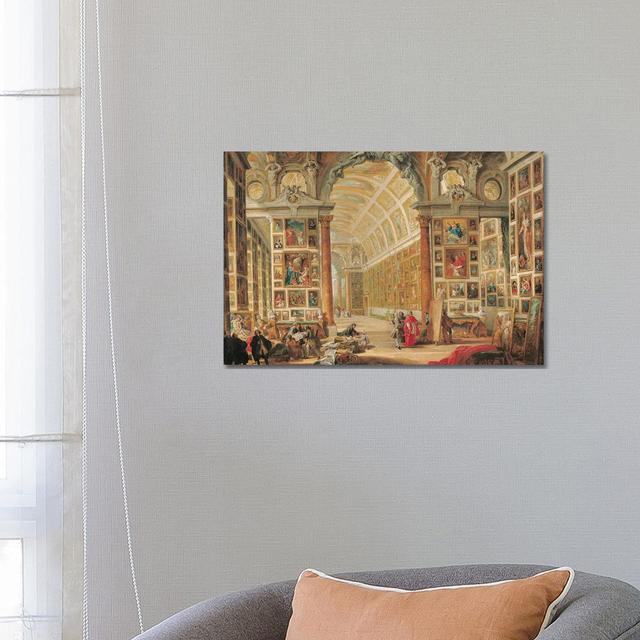 The Gallery Of Cardinal Silvio Valenti-Gonzaga In Rome, 1749 by Giovanni Paolo Panini - Wrapped Canvas Gallery-Wrapped Canvas Giclée Astoria Grand Siz on Productcaster.