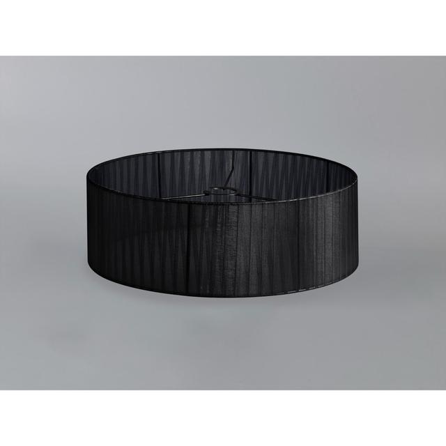 Serena Round Cylinder, 450 X 150Mm Organza Shade, Grey Deco Colour: Black on Productcaster.