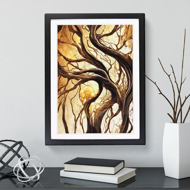 Abstract Autumn Tree No.3 - Single Picture Frame Print Alpen Home Frame Colour: Black, Size: 34cm H x 25cm W on Productcaster.