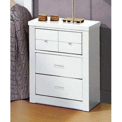 Annora 3 Drawer Bedside Table Ebern Designs Colour: Lacquered White on Productcaster.