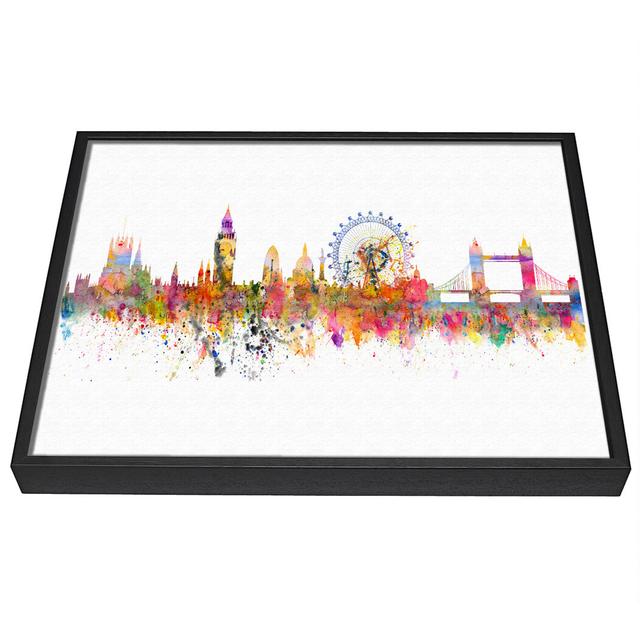 London Skyline Splatter - Single Picture Frame Graphic Art on Canvas Ebern Designs Size: 35.6cm H x 50.8cm W x 10cm D on Productcaster.