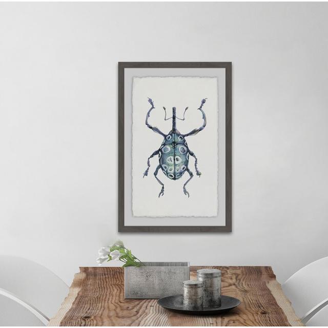 Blue Beetle - Picture Frame Painting Print on Paper East Urban Home Size: 61cm H x 41cm W on Productcaster.