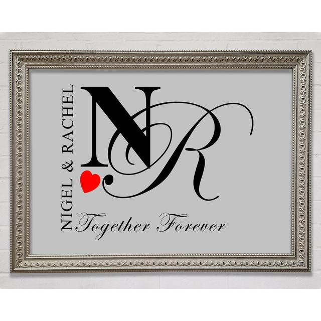 Your Names And Initials Together Forever Ivy Bronx Colour: Grey, Size: 84.1cm H x 118.9cm W x 3cm D, Format: Silver Framed Paper on Productcaster.