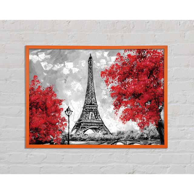 Bermudes Eiffel Tower Red Trees - Print Ophelia & Co. Size: 59.7cm H x 84.1cm W x 2cm D on Productcaster.