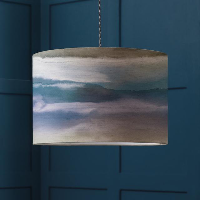 Fjord 52cm Cotton Drum Lamp Shade Voyage Maison Size: 21cm H x 30cm W x 30cm D, Colour: Blue on Productcaster.