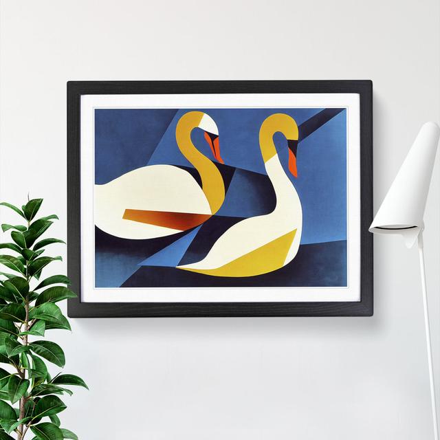 Abstract Swans Vol.1 - Single Picture Frame Print Marlow Home Co. Frame Colour: Black Framed, Size: 34cm H x 46cm W x 2cm D on Productcaster.