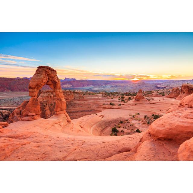 Delicate Arch by Mironovak - Wrapped Canvas Print Gracie Oaks Size: 81cm H x 122cm W x 3.8cm D on Productcaster.